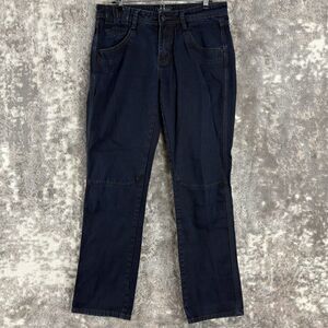 Blumind Womens Size 31 Denim Tapered Jeans Navy Blue Button Zip Pants